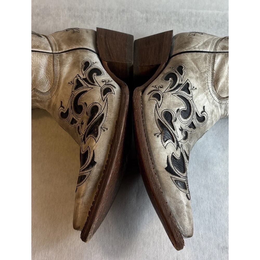 J.B. Dillon Chicory Western Cowgirl Women's 6.5 B Leather Boots JBR 6055 - Picture 7 of 12